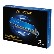 Unidad de Estado Solido SSD Adata 2TB Legend 710 M.2 2280 2400/1600 MB/S PCIe Gen3X4 Disipador azul