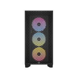 Gabinete Gamer Corsair 3000D RGB AirFlow Media Torre ATX mATX ITX Cristal Templado 3xFan RGB Negro Sin Fuente