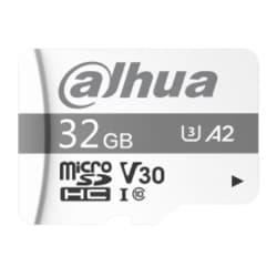 Memoria Micro SD DAHUA de 32 GB Velocidad de Lectura 100 MB Velocidad de Escritura de 80 MB Especializada para Videovigilancia UHS-I C10 U3 V30 A2