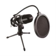 Micrófono Perfect Choice Noise Barrier Alámbrico 3.5mm con Filtro y Tripié Color Negro