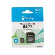 Memoria Micro SD Nextep 64GB Clase 10 UHS U1 c/Adaptador