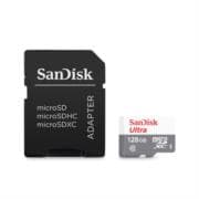 Memoria Micro SD SanDisk Ultra 128GB Micro SDXC UHS-I Clase 10 C/Adaptador Color Gris Blanco SDSQUNR-128G-GN3MA