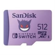 Memoria SanDisk Pokemon Gengar MicroSDXC UHS-I U3 de 512GB para Nintendo Switch Color Morado