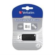 MEMORIA VERBATIM PINSTRIPE USB 8GB NEGRO