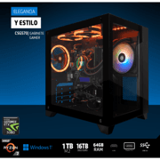 Desktop Vorago GF CSG570 RYZEN7 64G DDR4 1T M.2 16TB TV 3060 12GB DDR6 650w 80+G E.L240MM WIN11PRO+KM-500