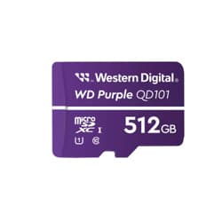 Memoria Micro SD Western Digital Purple WDD512G1P0C512 GB Micro SC QD101- 1UHS Clase 10 para videovigilancia.