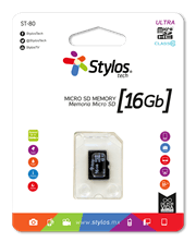 Memoria Micro SD Stylos 16GB S/A Clase 10