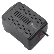 Regulador de Voltaje Stylos RE650 1200VA 650W 8 Contactos NEMA Negro