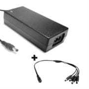 Paquete Fuente de Poder Saxxon Regulada 12Vcc 4.1 Amperes/Divisor para 4 Cámaras Color Negro Para Usos Múltiples