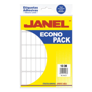 Etiquetas Adhesivas Janel Econopack No.6 Color Blanca 13mm X 38mm  Sobre C/600