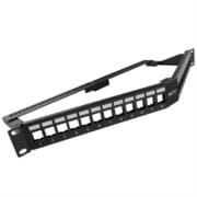 Panel de Conexion Red Nexxt Solutions para Rack Angulado Cat6A Modular 24 Puertos Blindado 1U Esmalte Negro