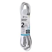 Extension Electrica Nextep para Casa/Oficina 16 AWG 2m Clavija Plana Blanca