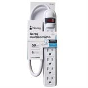Barra Multicontacto Nextep 6 Contactos Aterrizados Supresor 490J Cable 50 cm 16AWG