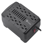 Regulador de Voltaje Stylos RE650 1200VA 650W 8 Contactos NEMA Negro