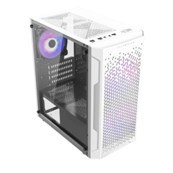 Gabinete Gamer Balam Rush Mini Torre Artic GI725 ATX Panel Izq Cristal Frente Colmena USB 3.0/3xFan RGB Blanco