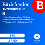 Licencia Antivirus Bitdefender ESD Internet Security 1 Año 3 Usuarios