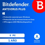 Licencia Antivirus Bitdefender ESD Plus 1 Año 5 Usuarios
