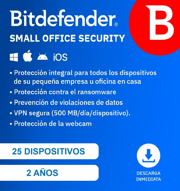 Licencia Antivirus Bitdefender ESD Small Office Security 2 Años 25 Usuarios + 1 Server