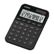 Calculadora Casio MS-20YC-BK Negro De 12 Dígitos Pantalla Extragrande Solar Y Batería