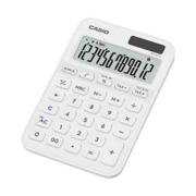 Calculadora Casio MS-20YC-WE Blanca De 12 Dígitos Pantalla Extragrande Solar Y Batería