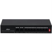 Switch Dahua PoE 10 Puertos Fast Ethernet/8 Puertos Poe/2 Puertos Uplink/65 Watts Totales
