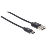 Cable Manhattan USB A-C 2.0 Alta Velocidad 3m Color Negro