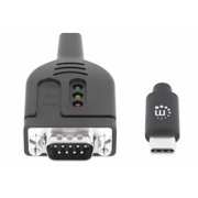 Convertidor USB-C Manhattan a Serial DB9-M / RS232 1m