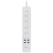 Barra Multicontacto Inteligente WiFi Nexxt Home Protector de Sobretensión con 4 tomacorrientes 4 puertos USB 1.8m Blanco