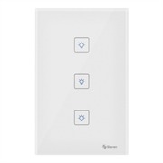 Apagador Steren Triple Táctil Wi-Fi Pared Color Blanco