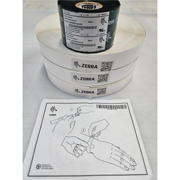 Pulseras Zebra de poliester 1x11 pulg TT Z-Band 4000 Nucleo 3pulg 530pzs/Cja con 3 Rollos + cinta de resina 5095